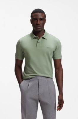 Pallas polo shirt in cotton piqu&eacute; with embroidered logo, Light Green