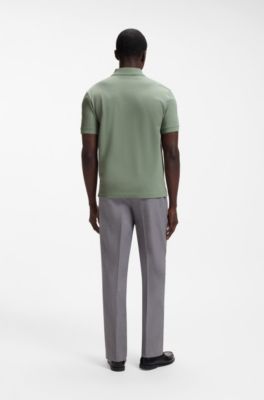 Pallas polo shirt in cotton piqu&eacute; with embroidered logo, Light Green