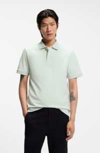Pallas polo shirt in cotton piqué with embroidered logo, Light Green