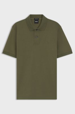 Pallas polo shirt in cotton piqu&eacute; with embroidered logo, Dark Green