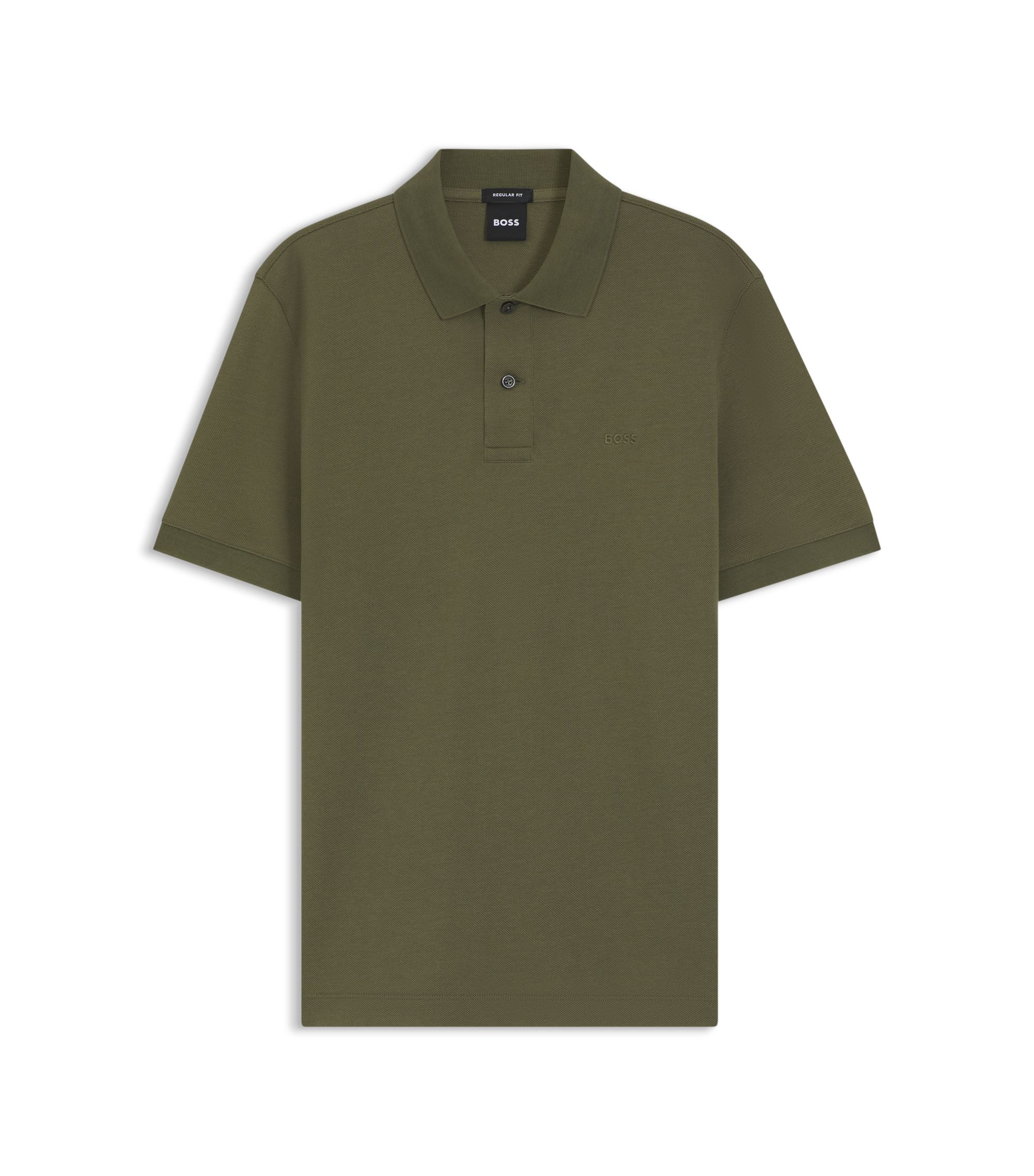 Deep Green Polo on Ecru