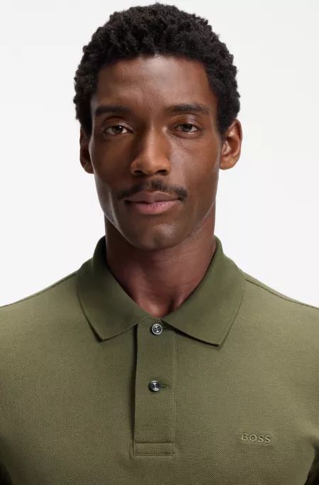 Pure cotton polo shirt with chest logo