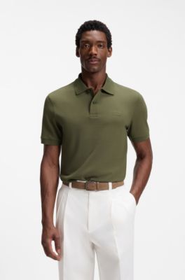 Pallas polo shirt in cotton piqu&eacute; with embroidered logo, Dark Green