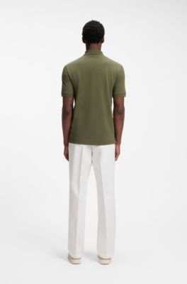 Pallas polo shirt in cotton piqu&eacute; with embroidered logo, Dark Green