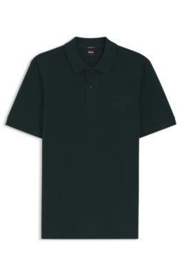 Pallas polo shirt in cotton piqu&eacute; with embroidered logo, Dark Green