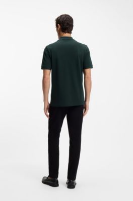 Pallas polo shirt in cotton piqu&eacute; with embroidered logo, Dark Green