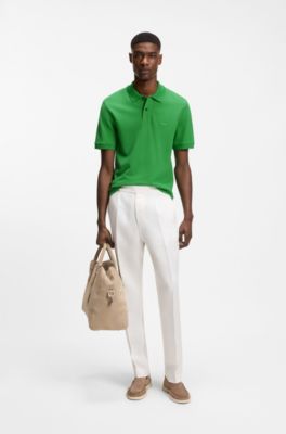 Pallas polo shirt in cotton piqu&eacute; with embroidered logo, Green