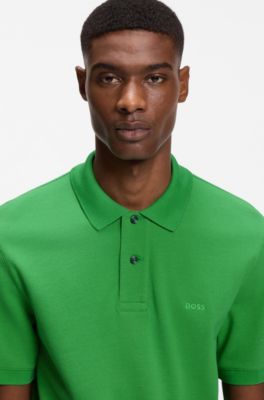 Pallas polo shirt in cotton piqu&eacute; with embroidered logo, Green