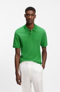 Pallas polo shirt in cotton piqu&eacute; with embroidered logo, Green