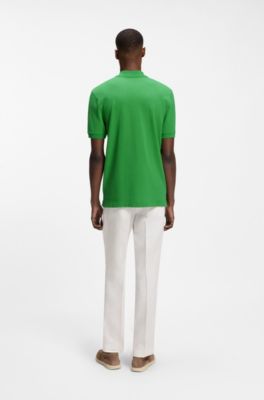 Pallas polo shirt in cotton piqu&eacute; with embroidered logo, Green