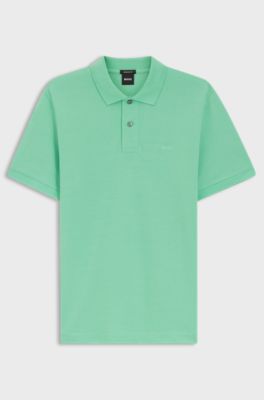 Polo Pallas en piqu&eacute; de coton avec logo brod&eacute;, Chaux