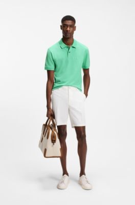 Polo Pallas en piqu&eacute; de coton avec logo brod&eacute;, Chaux