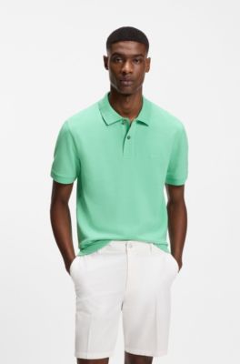 Pallas polo shirt in cotton piqu&eacute; with embroidered logo, Light Green