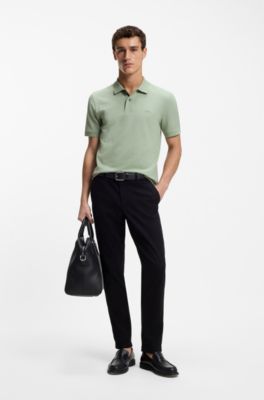 Pallas polo shirt in cotton piqu&eacute; with embroidered logo, Light Green