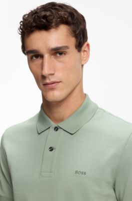 Pallas polo shirt in cotton piqu&eacute; with embroidered logo, Light Green