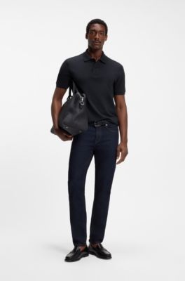 Pallas polo shirt in cotton piqu&eacute; with embroidered logo, Dark Blue