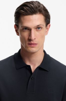Pallas polo shirt in cotton piqu&eacute; with embroidered logo, Dark Blue