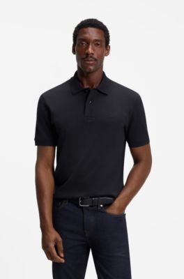 Pallas poloshirt i bomuldspiqu&eacute; med broderet logo, M&oslash;rkebl&aring;