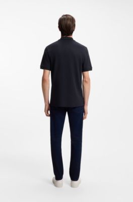 Pallas polo shirt in cotton piqu&eacute; with embroidered logo, Dark Blue