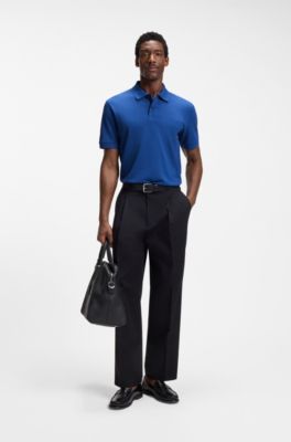 Pallas polo shirt in cotton piqu&eacute; with embroidered logo, Blue