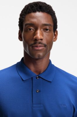 Pallas polo shirt in cotton piqu&eacute; with embroidered logo, Blue