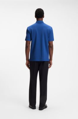 Pallas polo shirt in cotton piqu&eacute; with embroidered logo, Blue