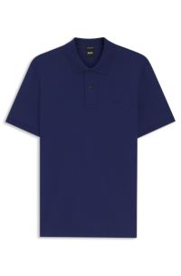 Pallas polo shirt in cotton piqu&eacute; with embroidered logo, Dark Blue