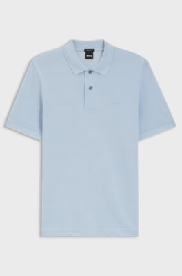 Pallas polo shirt in cotton piqu&eacute; with embroidered logo, Light Blue