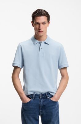 Pallas polo shirt in cotton piqu&eacute; with embroidered logo, Light Blue