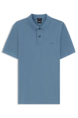 Pallas polo shirt in cotton piqu&eacute; with embroidered logo, Blue