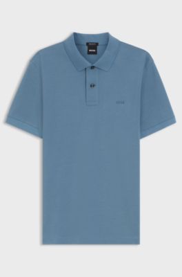 Pallas polo shirt in cotton piqu&eacute; with embroidered logo, Blue