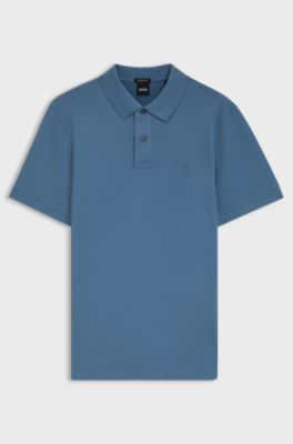 Pallas polo shirt in cotton piqu&eacute; with embroidered logo, Blue