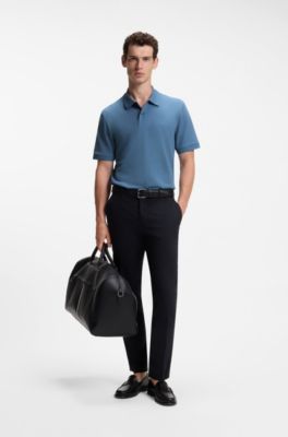 Pallas polo shirt in cotton piqu&eacute; with embroidered logo, Blue