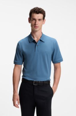 Pallas polo shirt in cotton piqu&eacute; with embroidered logo, Blue