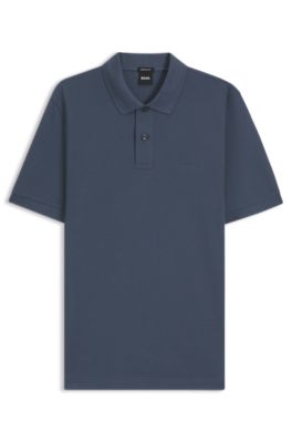 Pallas polo shirt in cotton piqu&eacute; with embroidered logo, Dark Blue