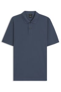 Pallas polo shirt in cotton piqué with embroidered logo, Dark Blue