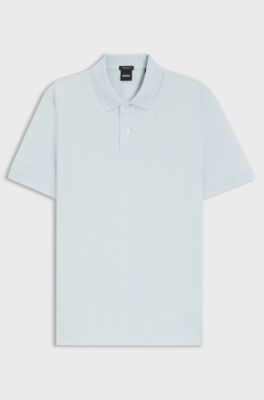 Pallas polo shirt in cotton piqu&eacute; with embroidered logo, Light Blue