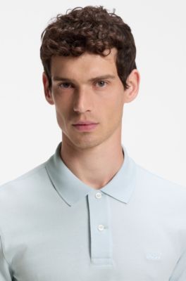 Pallas polo shirt in cotton piqu&eacute; with embroidered logo, Light Blue