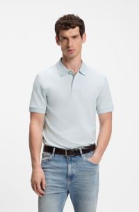Pallas polo en piqu&eacute; de coton avec logo brod&eacute;, bleu clair
