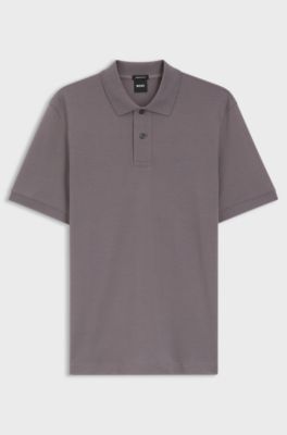 Pallas polo shirt in cotton piqu&eacute; with embroidered logo, Dark Purple
