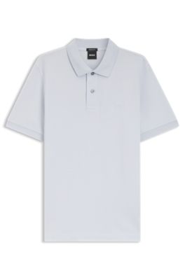 Pallas polo shirt in cotton piqu&eacute; with embroidered logo, Light Blue