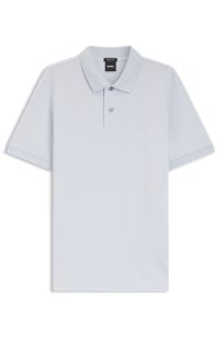 Pallas polo shirt in cotton piqué with embroidered logo, Light Blue