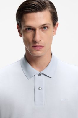 Pallas polo shirt in cotton piqu&eacute; with embroidered logo, Light Blue