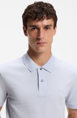 Pallas polo shirt in cotton piqu&eacute; with embroidered logo, Light Blue