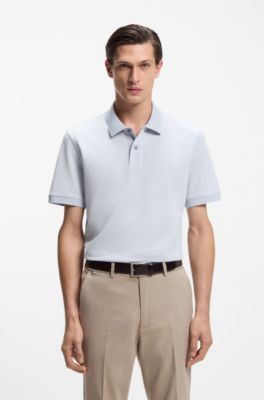Pallas polo shirt in cotton piqu&eacute; with embroidered logo, Light Blue