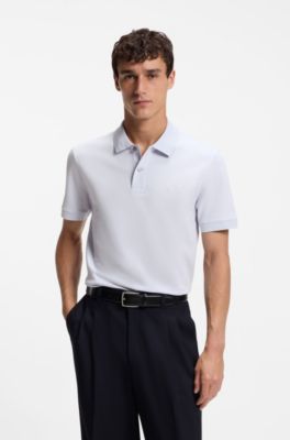 Pallas polo shirt in cotton piqu&eacute; with embroidered logo, Light Blue
