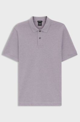 Pallas polo shirt in cotton piqu&eacute; with embroidered logo, Purple