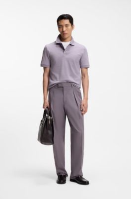 Pallas polo shirt in cotton piqu&eacute; with embroidered logo, Purple