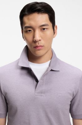 Pallas polo shirt in cotton piqu&eacute; with embroidered logo, Purple