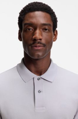 Pallas polo shirt in cotton piqu&eacute; with embroidered logo, Light Purple